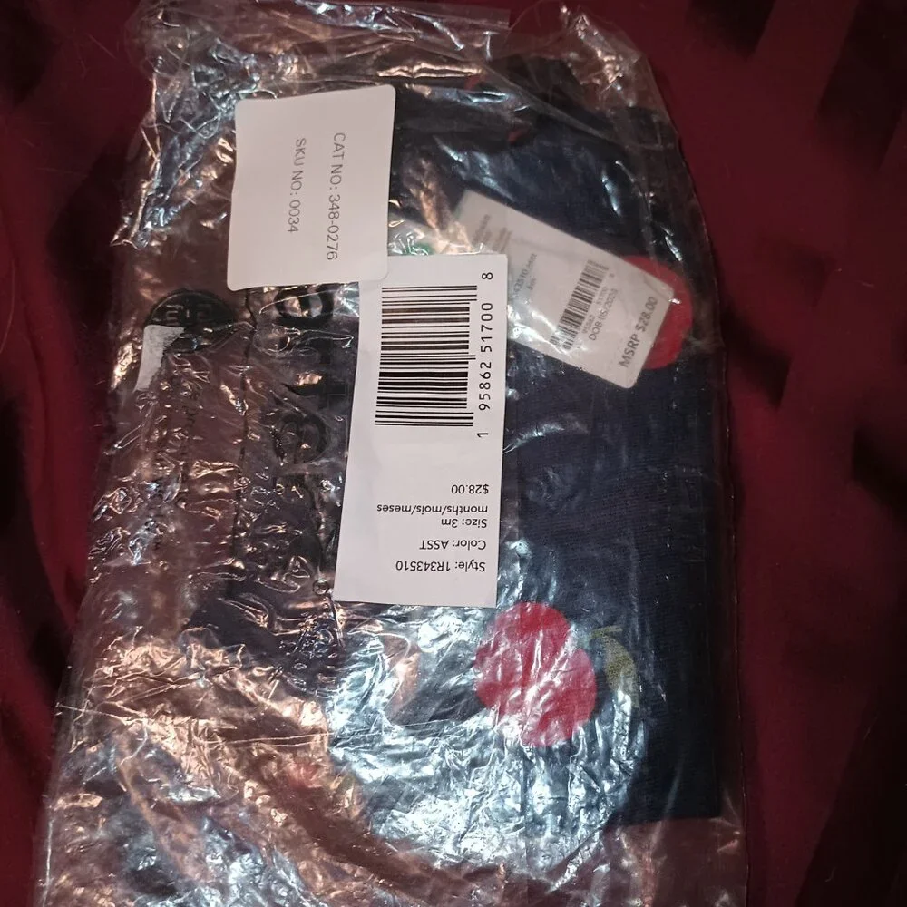 NEW Carter's Baby Girls 2-pc. Pant Set Navy/Apples 3M